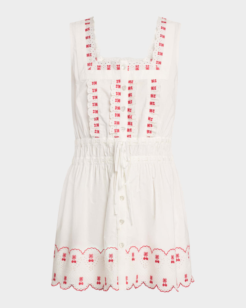 Amaya Embroidered Cherry Mini Dress